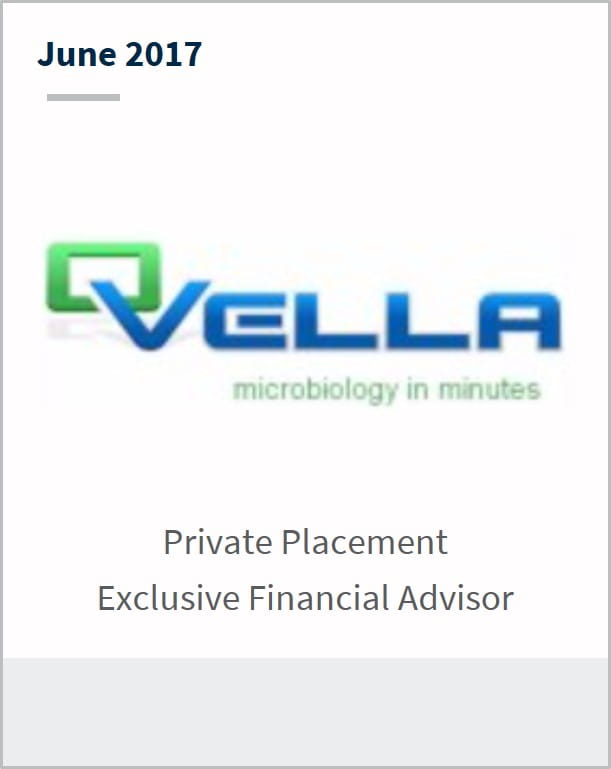 June 2017 Qvella private placement exclusive financial advisor