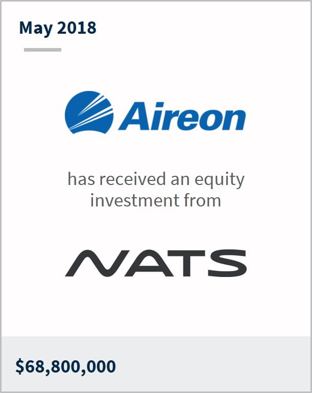 May 2018 Aireon has received an equity investment from NATS $68.8 Million