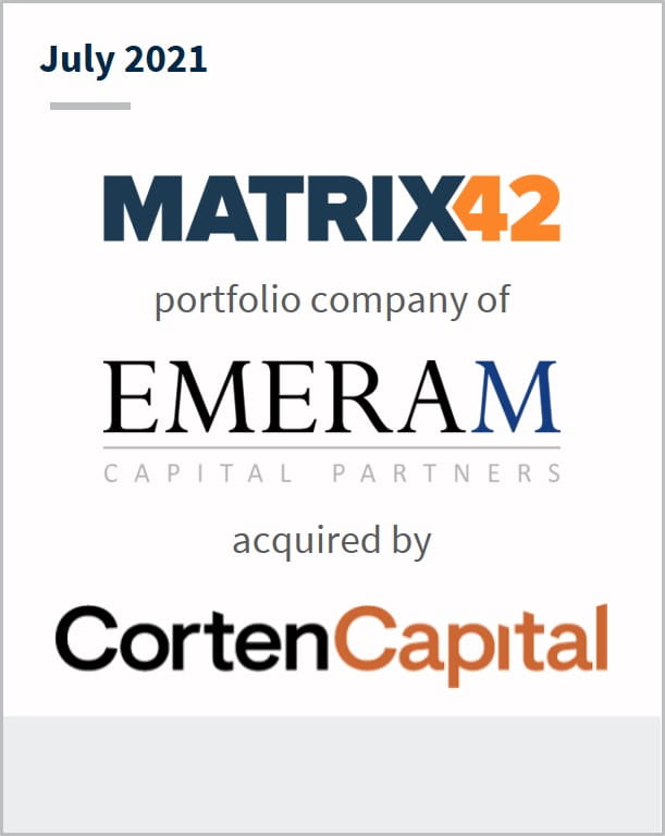 July 2021 Matrix42 a portfolio company of EMERAM Capital Partners has been acquired by CortenCapital