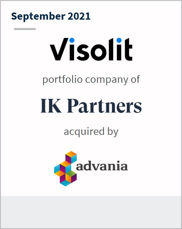 September 2021 Visolit a portfolio company of IK Partners has been acquired by Advania